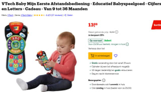 VTech Baby Mijn Eerste Afstandsbediening - Educatief Babyspeelgoed voor €13,89 bij Bol