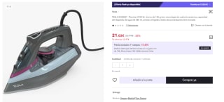 Plancha de Vapor Tesla IR400GP, 3100 W, Sistema Antigoteo, Golpe de Vapor 135gr/m, Suela Cerámico por 21.02€ (Cuenta Nueva 10.51€)