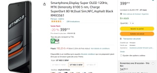 Realme GT Neo 3 5G 8GB 256GB por 399€