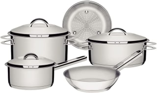 Jogo de Panelas da Tramontina, modelo Solar em Inox com 5 Peças - R$ 580,34