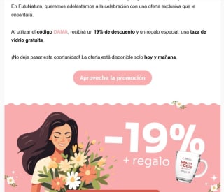 19% de descuento y un regalo especial: una taza de vidrio gratuita desde Futunatura