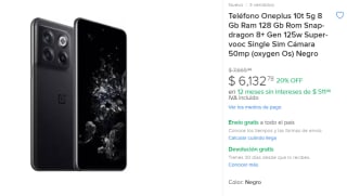 OnePlus 10T 128GB por $6,133 en Mercado Libre