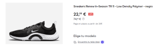 Zapatillas de Mujer Nike Renew In-season Tr 11 por 22.99€