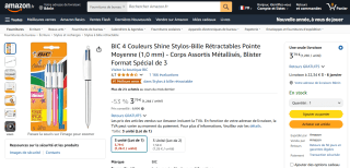 Stylos-Bille 4 Couleurs Shine Bic à 3,79€