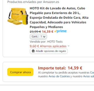 Kit de Lavado de Autos, HOTO Cubo Plegable para Exteriores de 20 L por 14,39€
