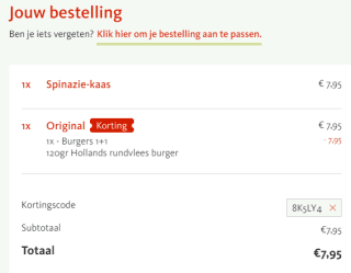 1+1 gratis op alle burgers bij Kwalitaria