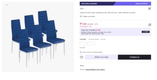 Pack 6 Sillas AVATAR X con patas metálicas cromadas.por 97.89€ (Cuenta Nueva 85.89€)