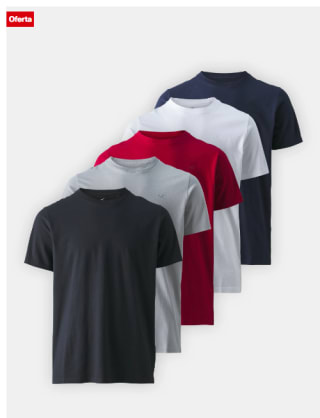 5 Camisetas de Hombre Hollister Co. ICON CREW por 30.92€