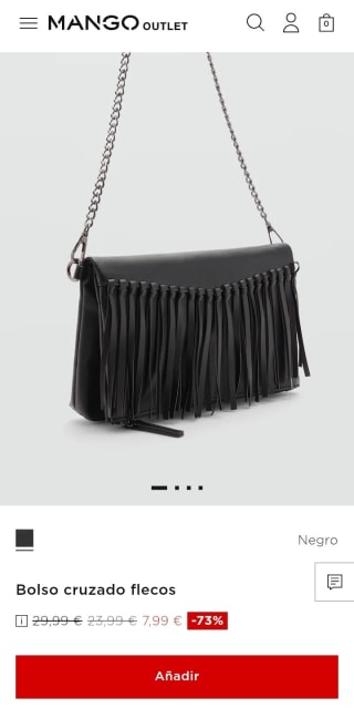 Bolso cruzado flecos por 7,99€