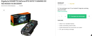 Gigabyte GeForce RTX 5070 Ti Gaming OC videokaart voor €1016 bij Leventis