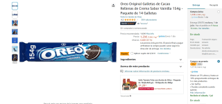 Paquete de 14 Galletas oreo Original 154g. por 0,91€