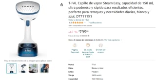 T-FAL Cepillo de vapor Steam Easy por $649 en Amazon