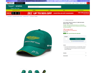 Gorra Aston Martin Aramco F1 2024 Fernando Alonso Team por solo 18,90€