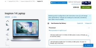 Dell Inspiron 14 Laptop i5 16GB RAM 512GB SSD - £399
