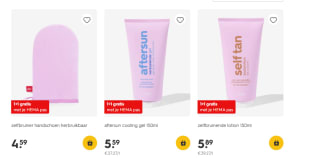 1+1 gratis op alle zon verzorging producten bij de Hema