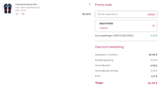20% korting + gratis verzending op je bestelling bij Havaianas
