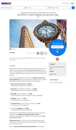 Vuelos para Grandes Viajes desde 387€.