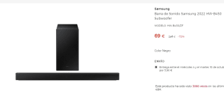Barra de sonido Samsung HW-B450 2022 por 55.20€