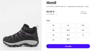 Botas de Trekking para Mujer Merrell CLAYPOOL 2 SPORT MID GTX por 80€