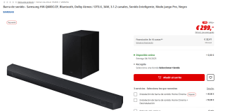 Barra de sonido Samsung HW-Q600C/ZF por 289€