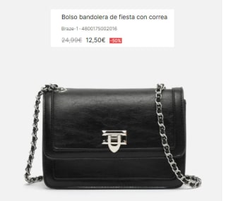 Bolso bandolera de fiesta con correa Braze-1 por 12.5€