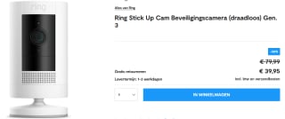 Ring Stick Up Cam draadloos voor €39,95 bij Tink