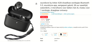 Soundcore by Anker Draadloze Bluetooth Oordopjes A20i voor €23,99 bij Amazon