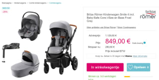 Britax Römer Kinderwagen Smile 4 incl. Baby-Safe Core i-Size en Base Frost Grey voor €849 bij Pinkorblue