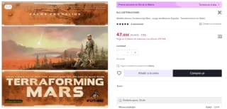 Juego de mesa Terraforming Mars por 47€ (cuenta nueva por 35€)
