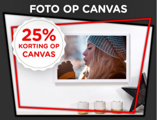 25% korting op canvas wanddecoratie bij Smartphoto