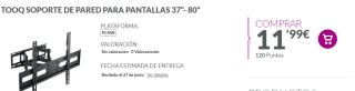 Soporte de pared para pantallas 37”- 80” marca TooQ por 11,99€