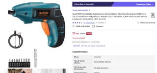 ALEAPOW Atornillador Inalámbrico 2000 mAh, 3,6 V, Portabrocas Magnético por 15,39€