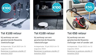 Tot €100 retour op geselecteerde Rowenta stofzuigers