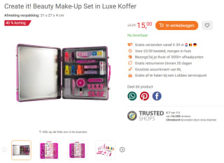 Create it! Beauty Make-Up Set in Luxe Koffer voor €15 bij Lobbes