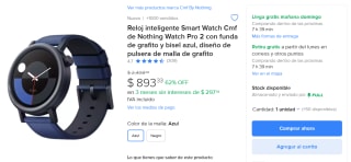 Cmf Nothing Watch Pro 2 por $893 | Descuento Mercado Libre