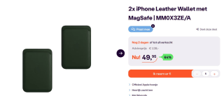 2 stuks Apple MagSafe Leren Kaarthouder Apple iPhone voor €49,95 bij Ibood