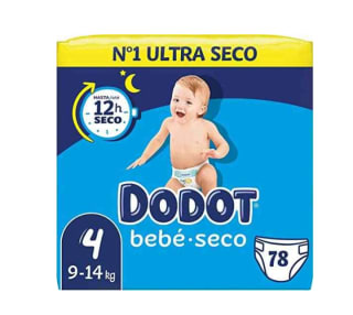 Pañales Bebé Dodot Seco Tallas 3,4,5,6 por solo 11,62€