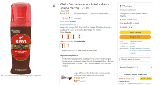 KIWI Crema de ceras Autolucidante liquido marrón 75 ml por 1.55€