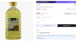 2 Garrafas de Aceite Refinado De Girasol PEREZSOL Garrafa 5L por 9.66€