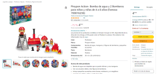 Pinypon Action- Bomba de agua y 2 Bomberos por 4.99€