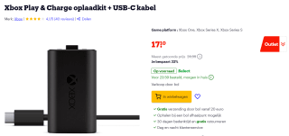 MICROSOFT Xbox Play & Charge Kit V3 voor €17,10 bij Bol