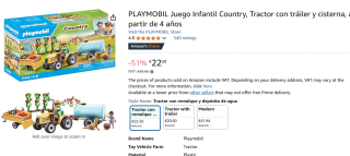 Playmobil Tractor met aanhanger en watertank (71442) voor €22,50 bij Amazon