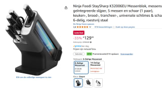 Ninja K32006EU Foodi StaySharp-messenblok voor €119,99 dmv code bij Amazon