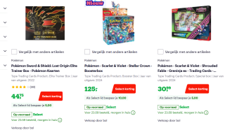 Diverse Pokémon artikelen met tot wel €10 select korting bij Bol