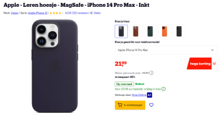 Apple Leather Backcover MagSafe voor de iPhone 14 Pro Max voor €21,99 bij Bol