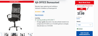 HJH Bureau Bureaustoel voor €37,99 in de Lidl webshop in België