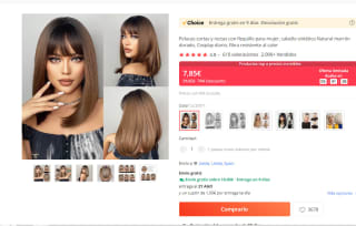 Pelucas desde 7,38€ en aliexpres