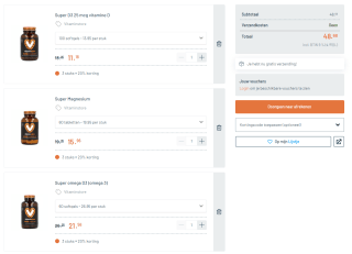 Tot 25% stapelkorting op Vitaminstore eigen merk