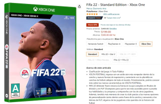 FIFA 22 Standard en Xbox One a $199 en Amazon