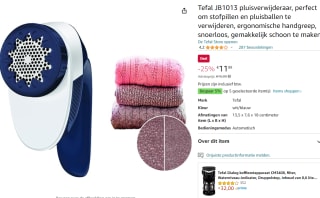 Tefal Pluizentondeuse JB1013 voor €11,99 bij Amazon